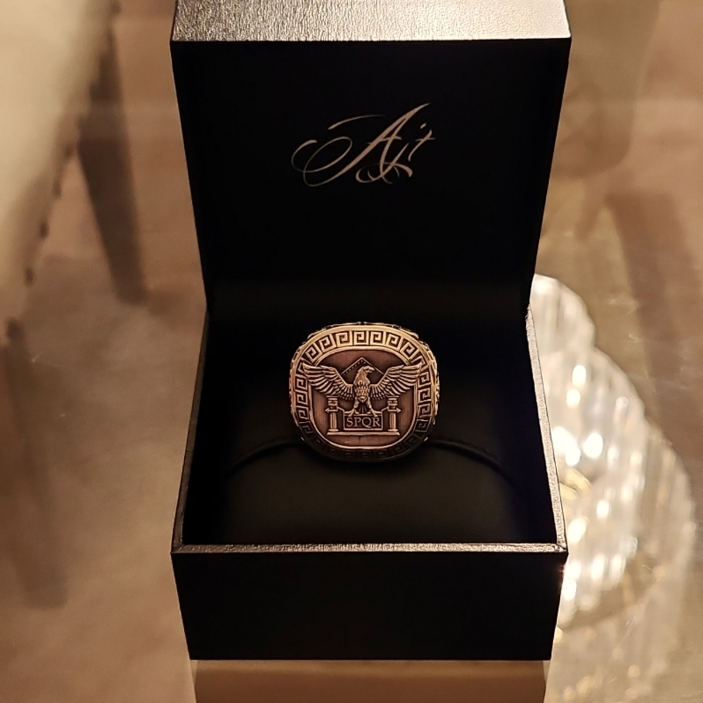 ATJ Roman engraved ring 10.5